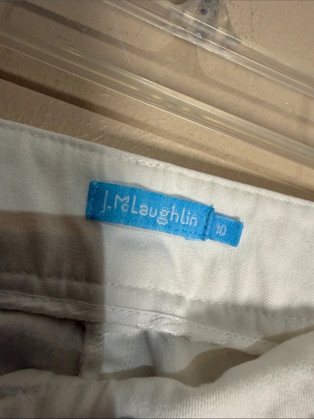 J. McLaughlin White Mid-Rise Pants with Blue Label